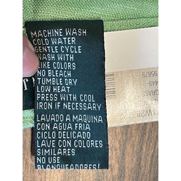 Ralph Lauren Womens Sz 16 Linen Grass Green Wide Crop Leg Spring Vtg NEW - Picture 12 of 14